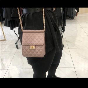 Mauve pink crossbody shoulder bag